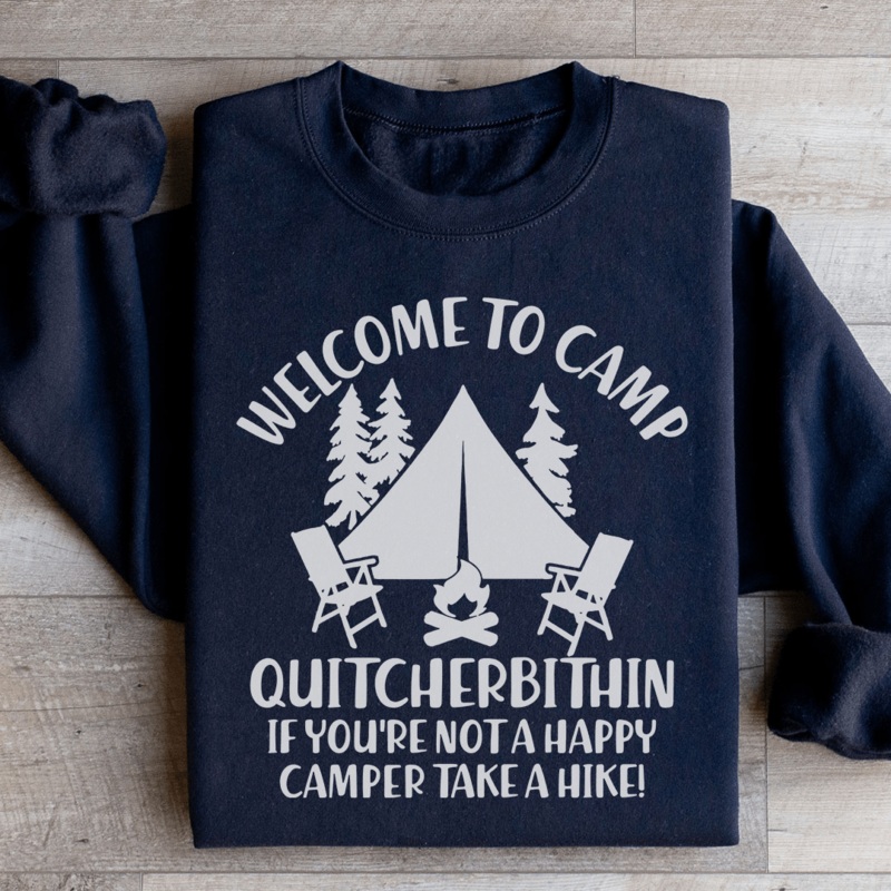Welcome To Camp Quitcherbithin Sweatshirt Black S