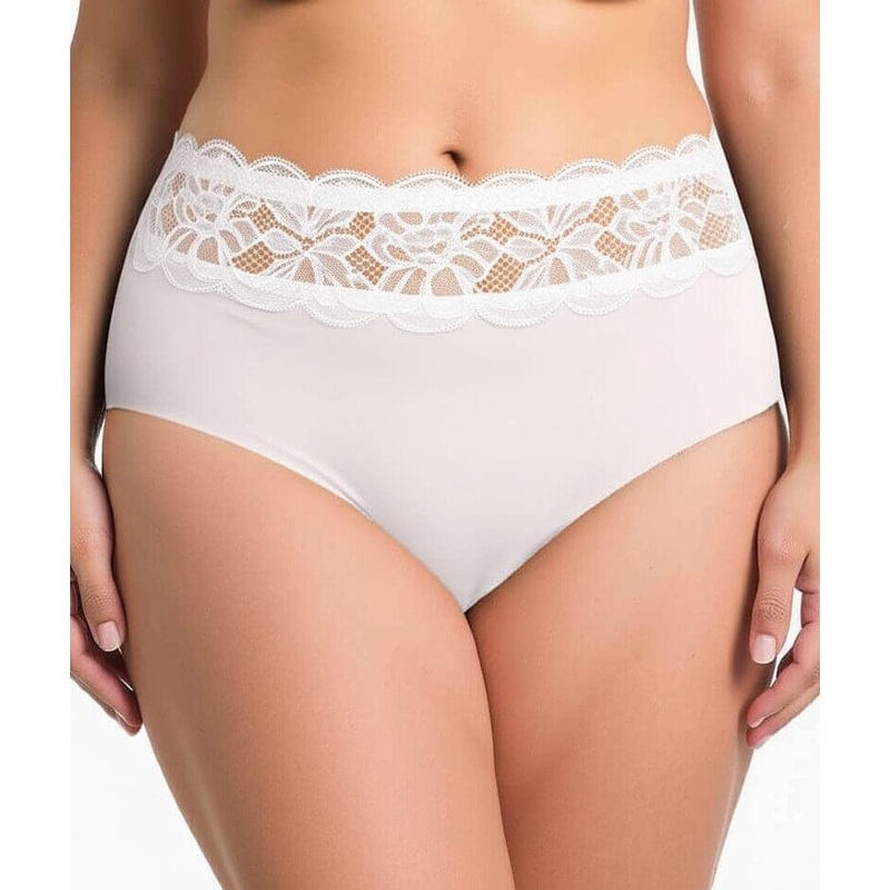 Ava & Audrey Tilly Microfibre & Lace Full Brief – White M
