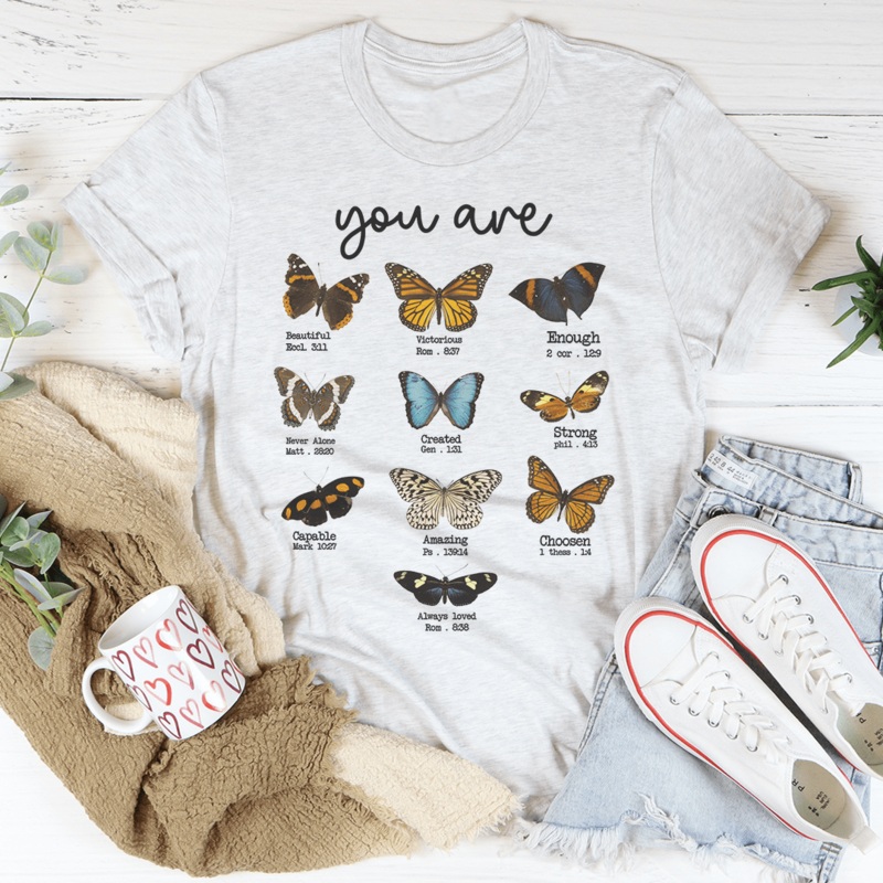 Bible Verses Butterflies Tee Ash S
