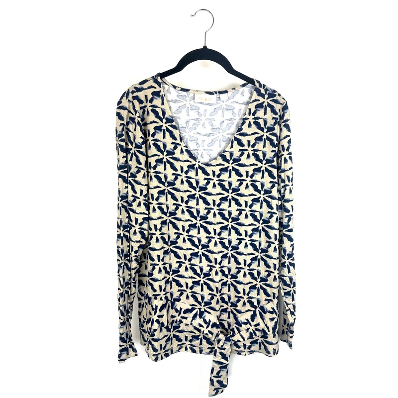 Blue And Tan Abstract Top – Size 6/8