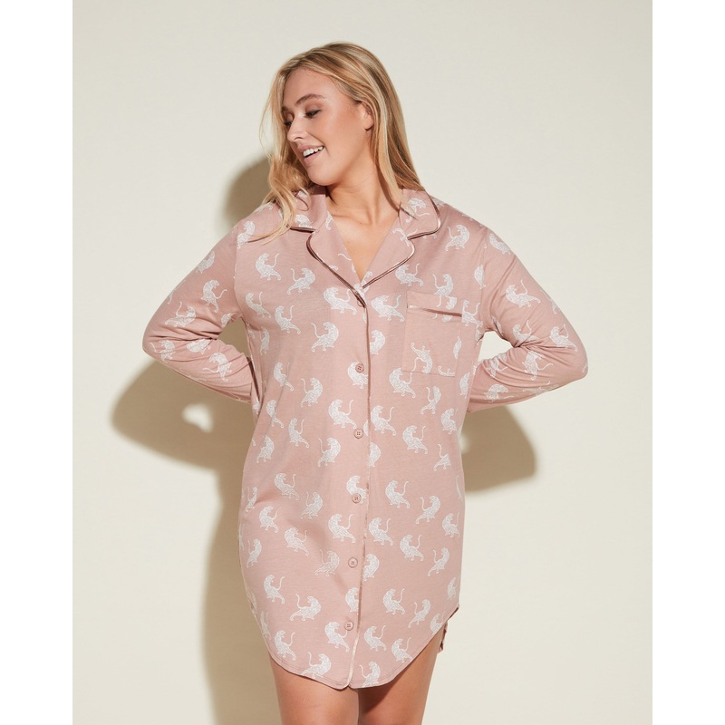 Camicia Da Notte Stampata Mandorla Tiger XS