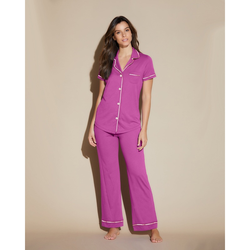 Conjunto De Pijama Con Camisa De Manga Corta Y Pantalones Cape Fuchsia/Fiore XS
