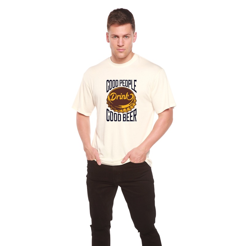 Good People Men’s Bamboo Viscose/Organic Cotton Short Sleeve Graphic T-Shirt Medium Black