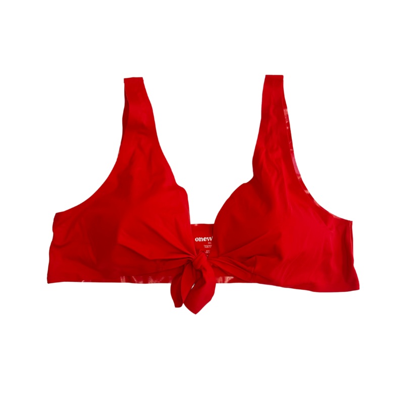 Bright Red Tie Front Bikini Top – 3XL and 4XL 3XL