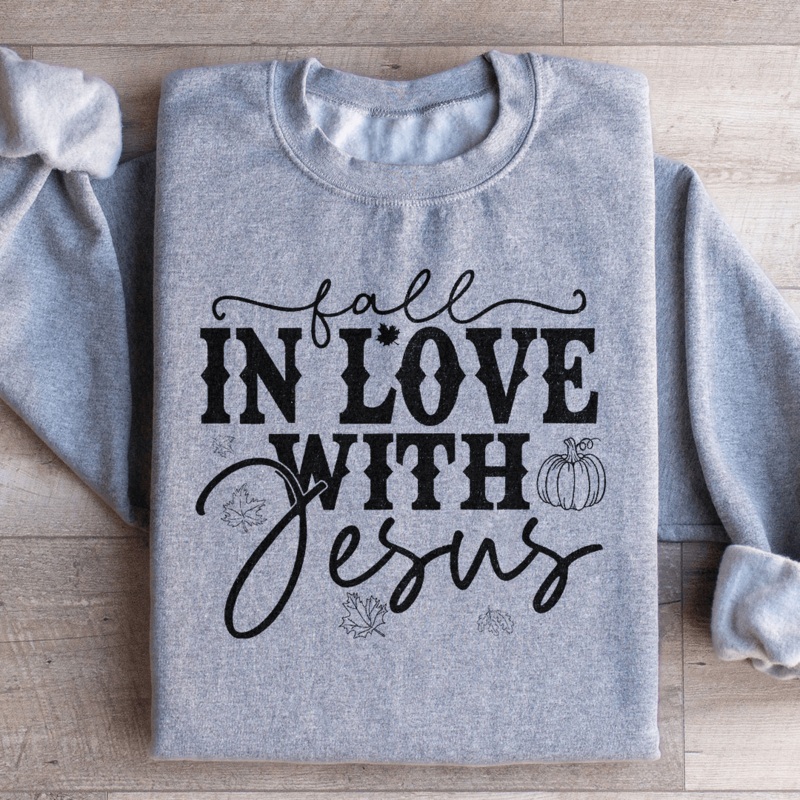 Fall In Love With Jesus Sweatshirt Black S