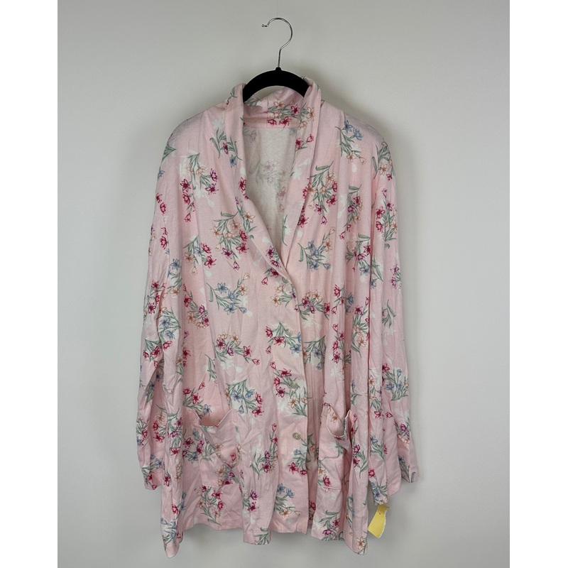 Pink Floral Pajama Top – 1X