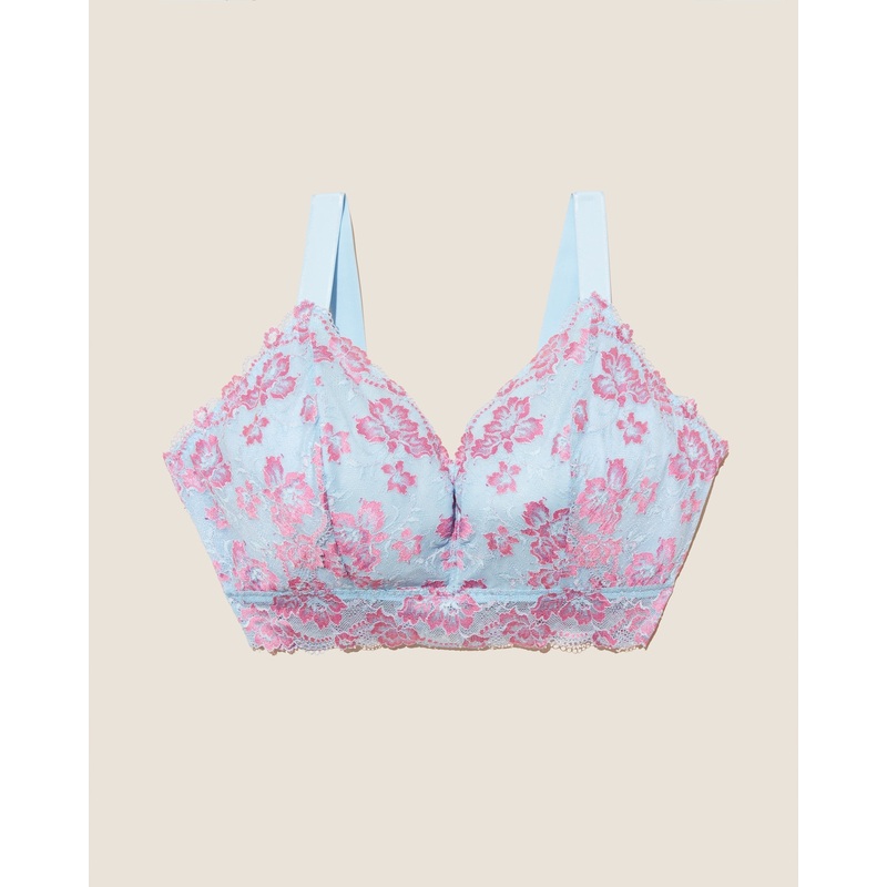 Ultra Curvy Longline Bralette Aasmani Blue/Rani Pink XS