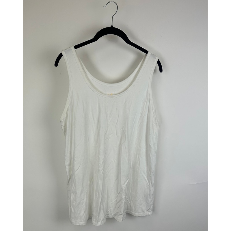 White Scoop Neck Tank Top – Size 14/16