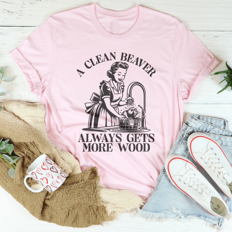 A Clean Beaver Always Gets More Wood Tee Mustard S