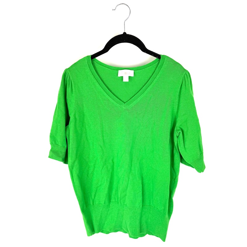 Neon Green V-Neck T Shirt – Size 6/8