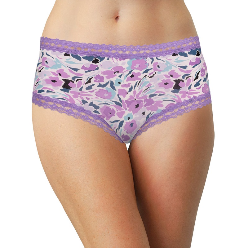 Purple Micro Hipster with Lace Trim S Purple