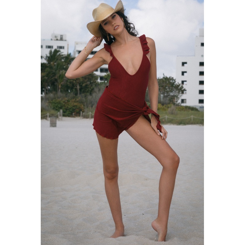 GEANNA BURGUNDY  Cover Up Sarong XS
