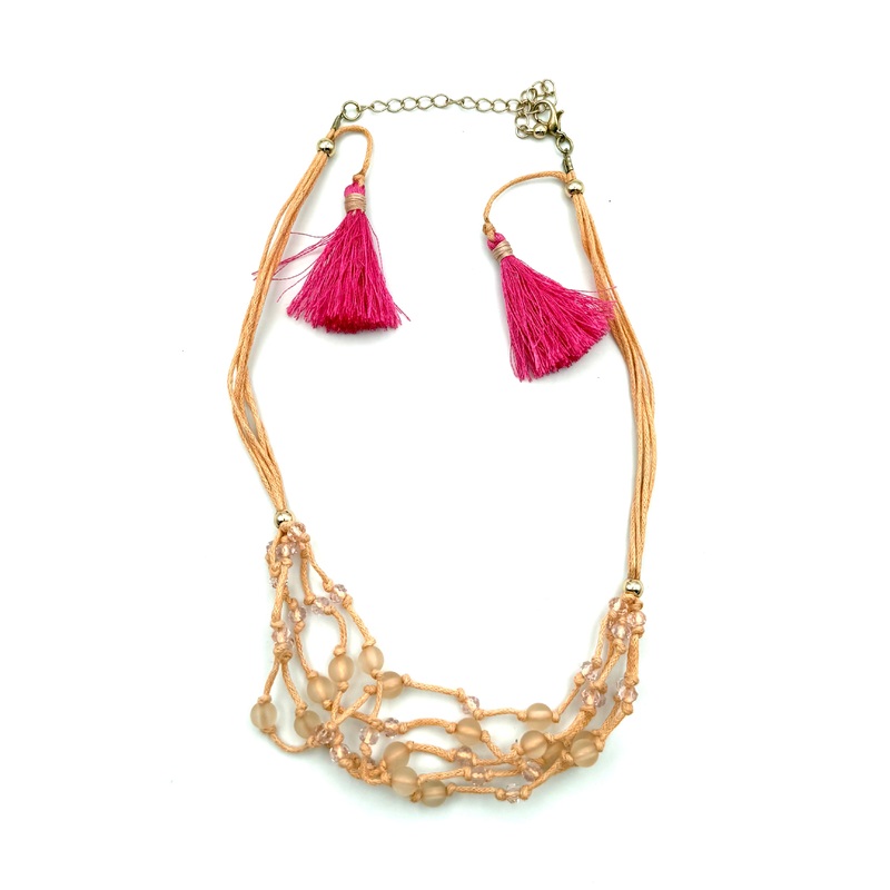 Light Pink Fabric Necklace