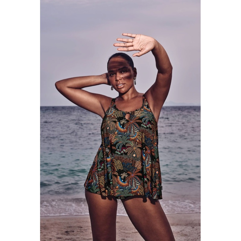 Rosa Faia Mabel Swim Tankini Top Safari 36E