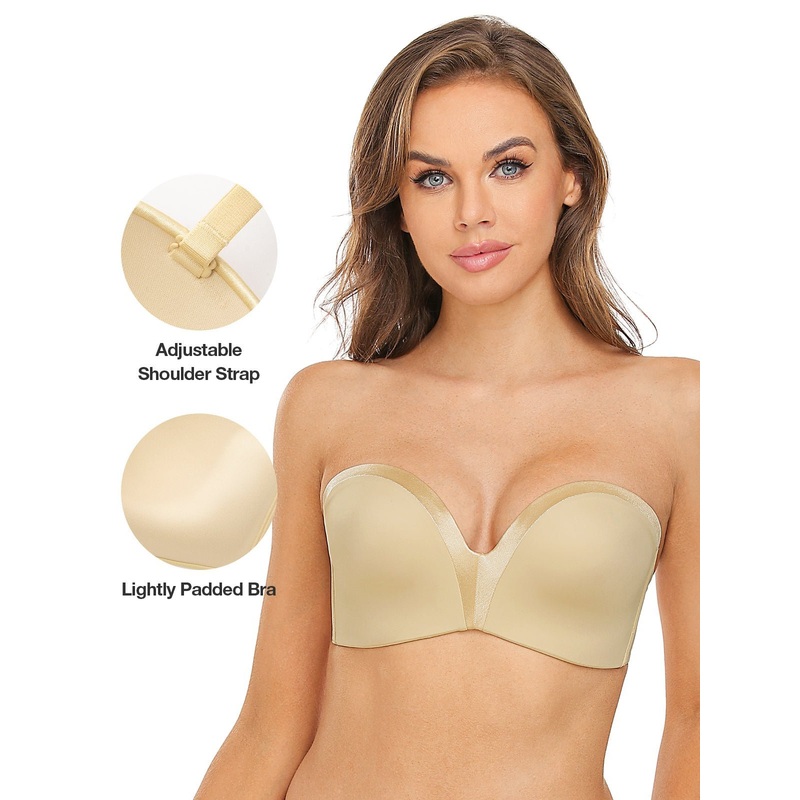 Strapless Wirefree Multiway Push Up Bra Nude 32B/70B