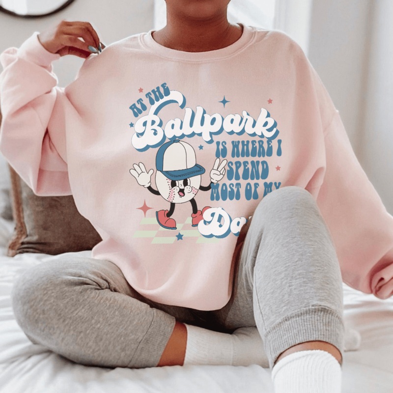 At The Ballpark Is Where I Spend Most Of My Days Sweatshirt Black S