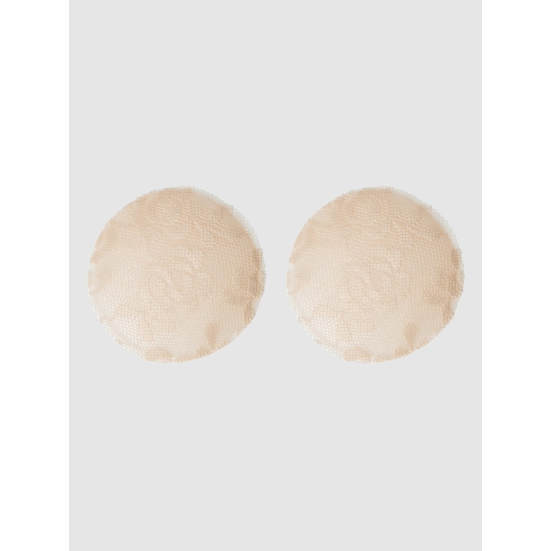 Silcone & Lace Circular Nipple Covers Latte OS