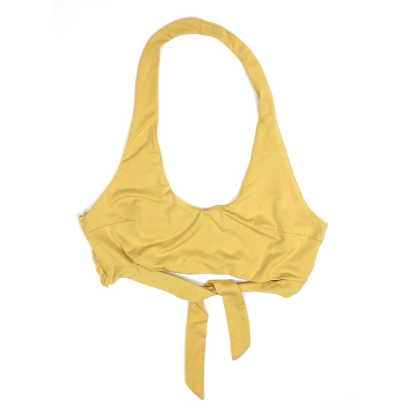 Yelow Crop Top with Tie – Medium