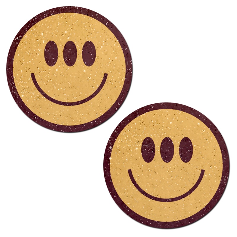 Trippy Smiley Face Pasties Three Eyed Yellow Breast Covers by Pastease