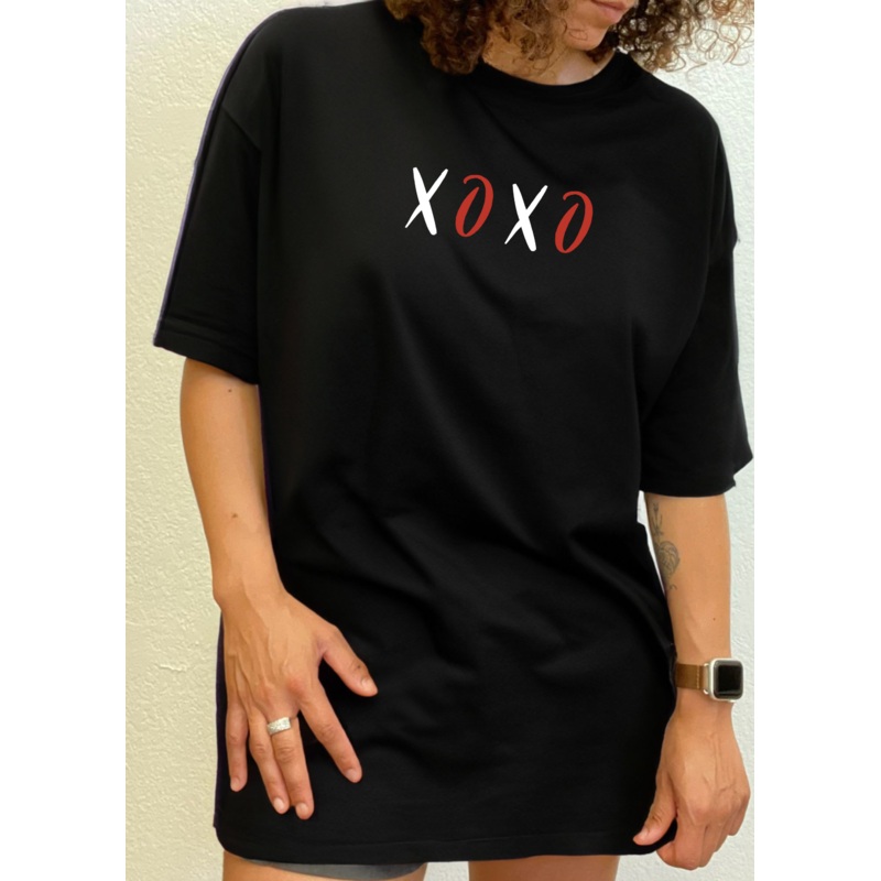XOXO Unisex Bamboo/Cotton Graphic T-Shirt Medium Black