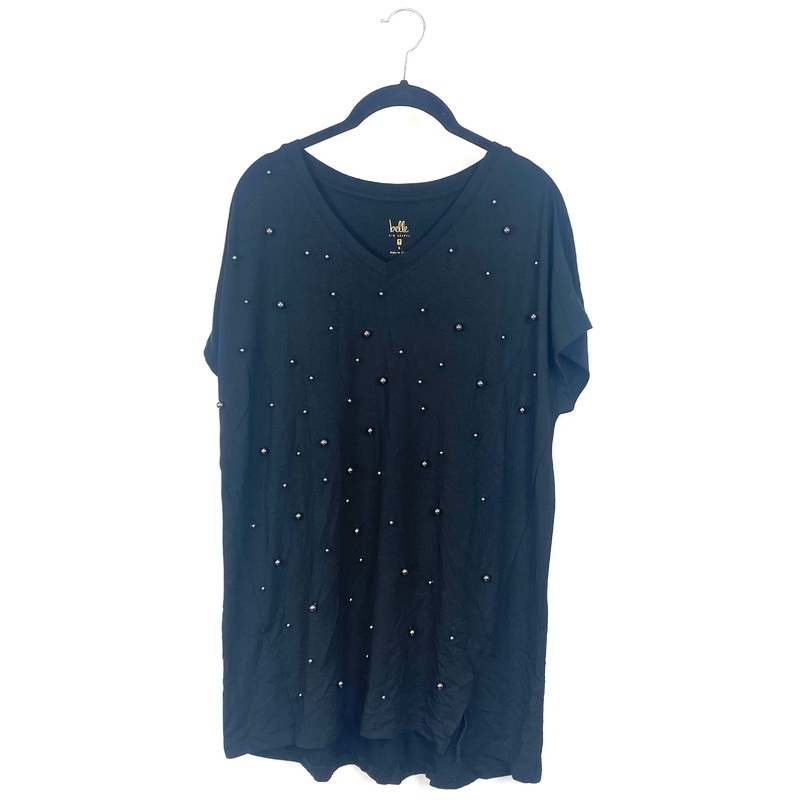 Black Beaded T-Shirt – Small/Medium