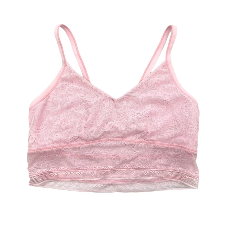 Pastel Pink Lace Unlined Bralette – Medium