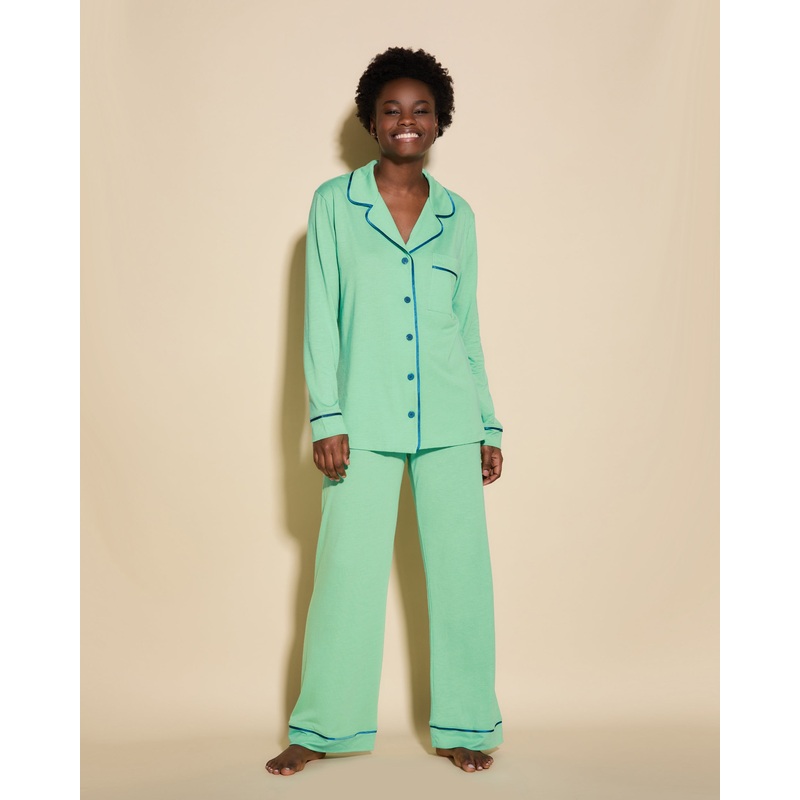 Camisa De Manga Larga Holgada Y Pantalones Ghana Green/Udaipur Blue XS