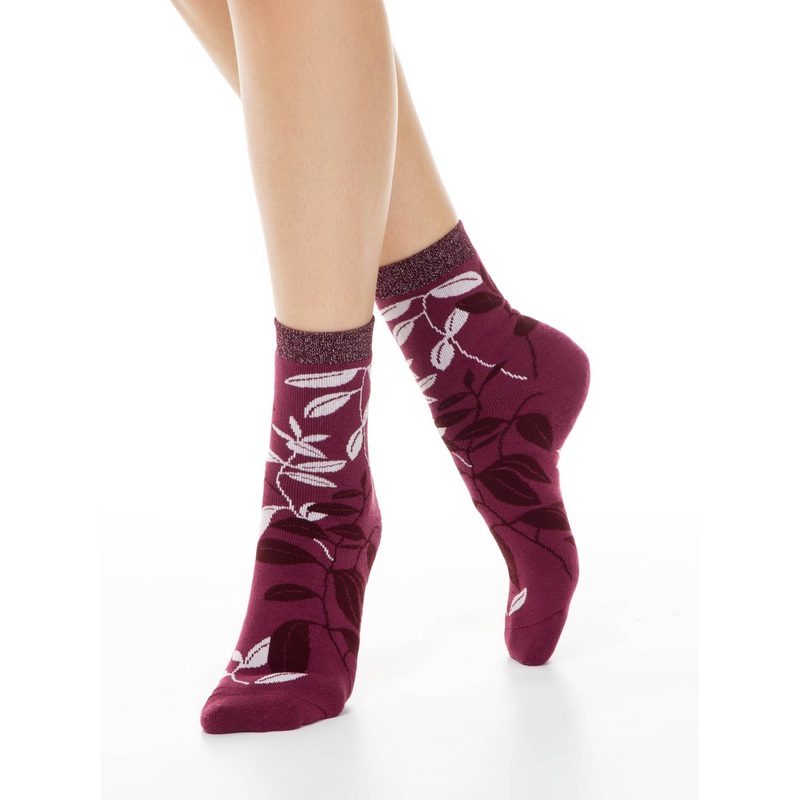 Cotton Terry Socks Conte Comfort 213 6-7 Purple