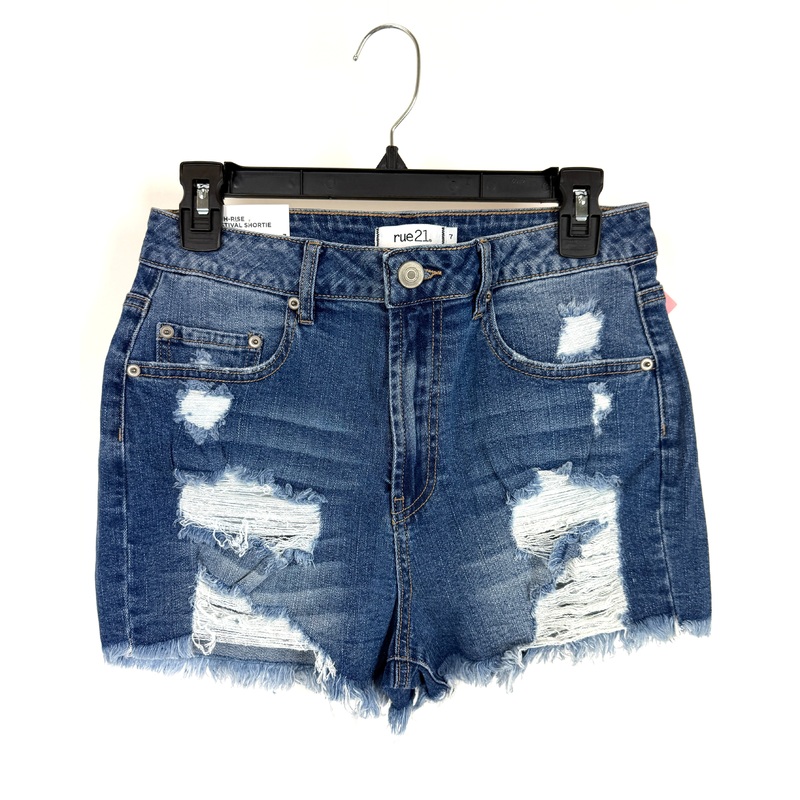 Distressed Blue Jean Shorts – Size 0/2