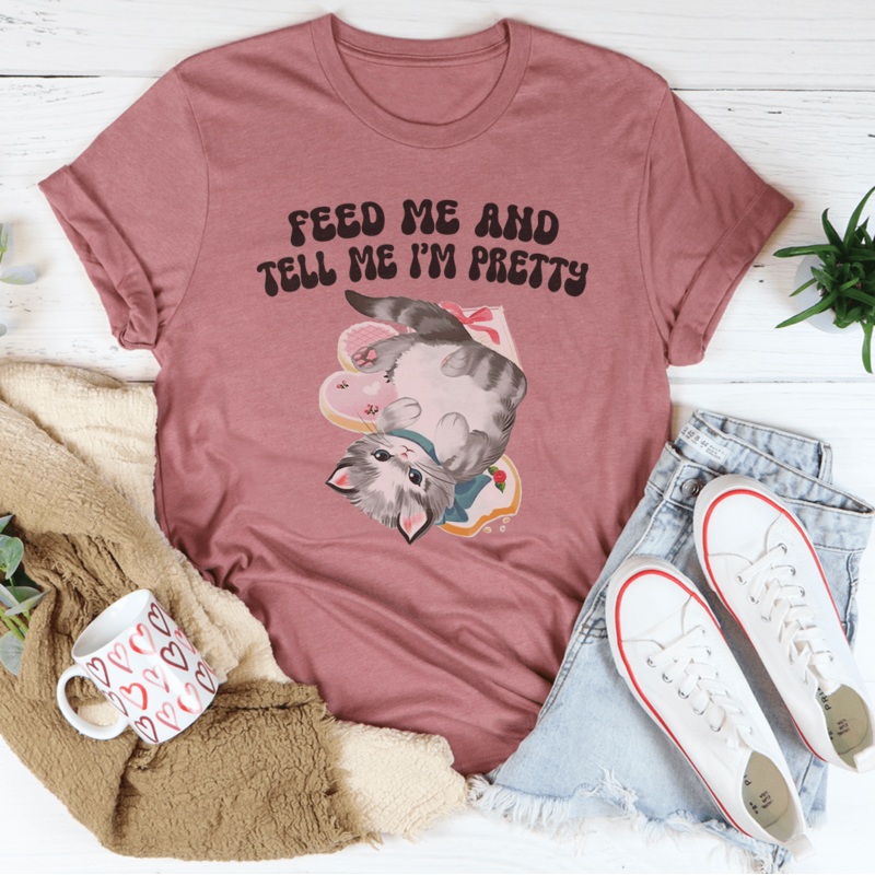 Feed Me And tell Me Im Pretty Tee Black Heather S