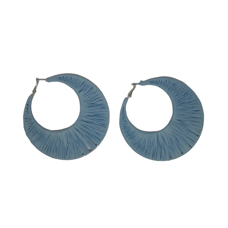 Large Blue Circle Earrings