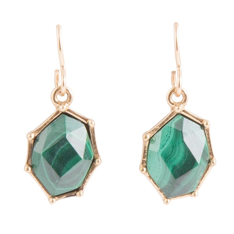 Lukcy 7’s Green Malachite and Golden Earrings