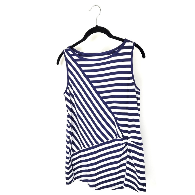 Navy and White Striped Knot Top – Size 4/6
