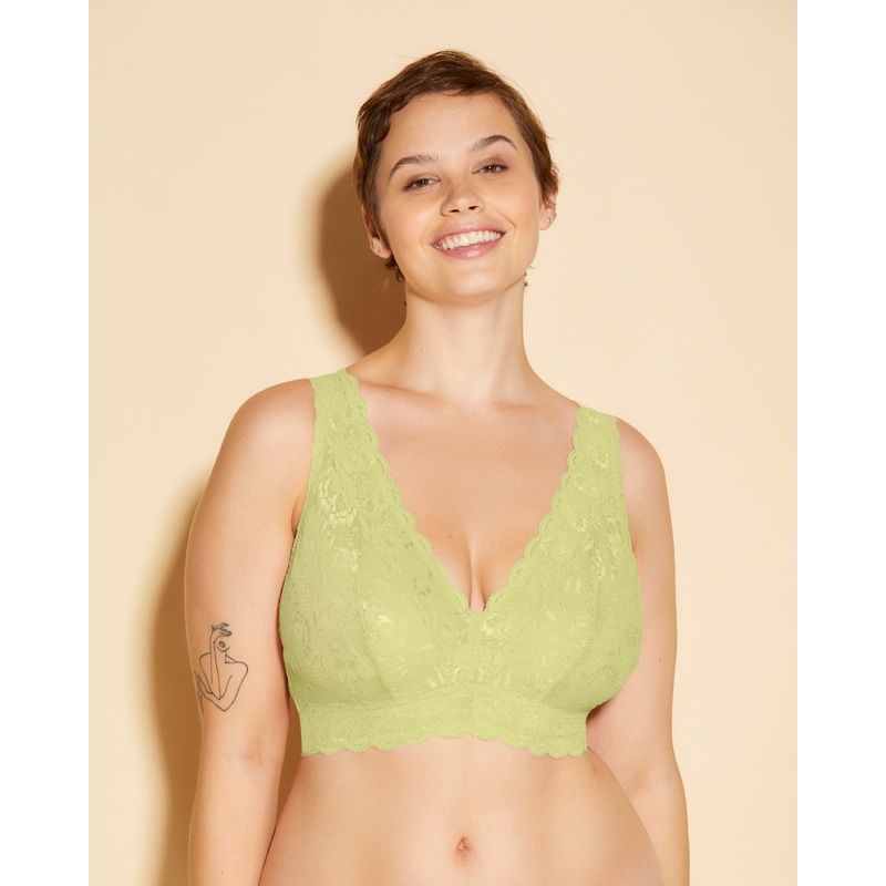 Super Curvy Plungie Longline Bralette Chakra Green XS