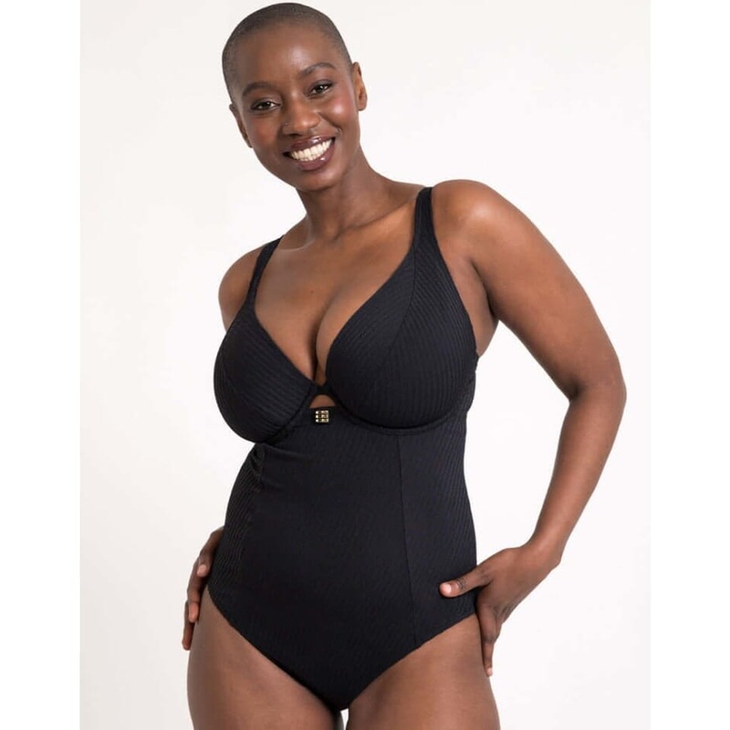 Curvy Kate Jet Set Multiway Plunge Swimsuit – Black 32DDD/F