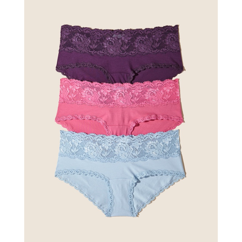 Maternity Boyshort-Pack Rani Pink Aasmani Blue Zaadi Purple S