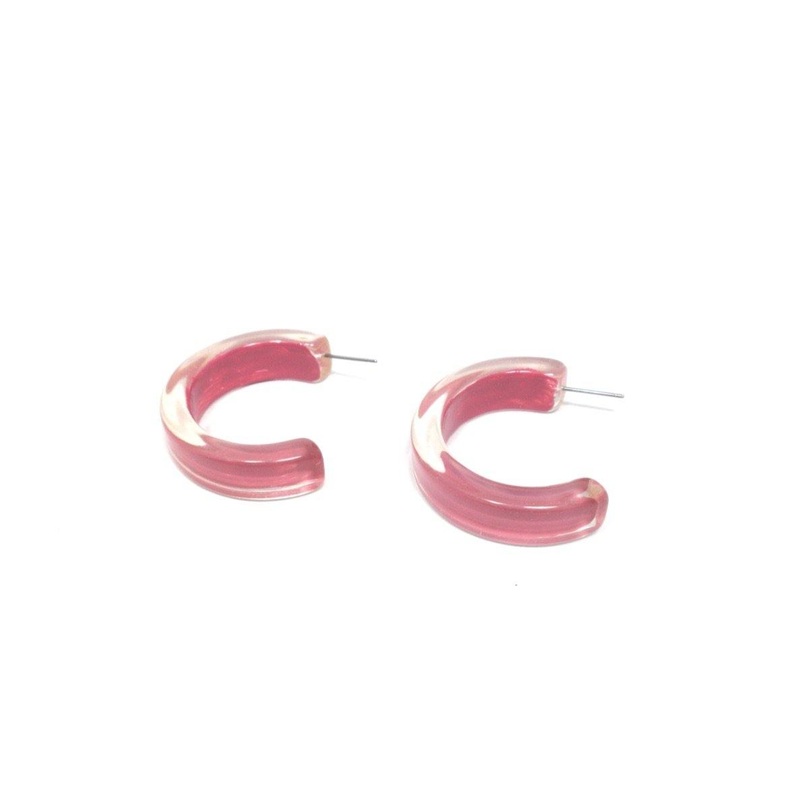 Pink Plastic Earrings