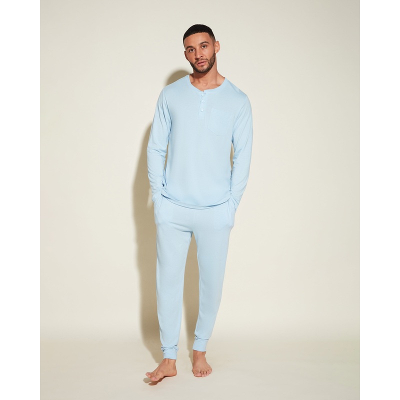 Pyjama Henley & Jogger Pour Homme Aasmani Blue S