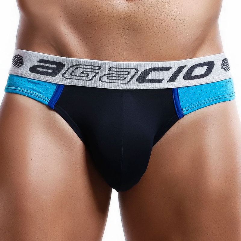 Agacio AG6807 Dominant Bikini Brief Small Black/Turquoise