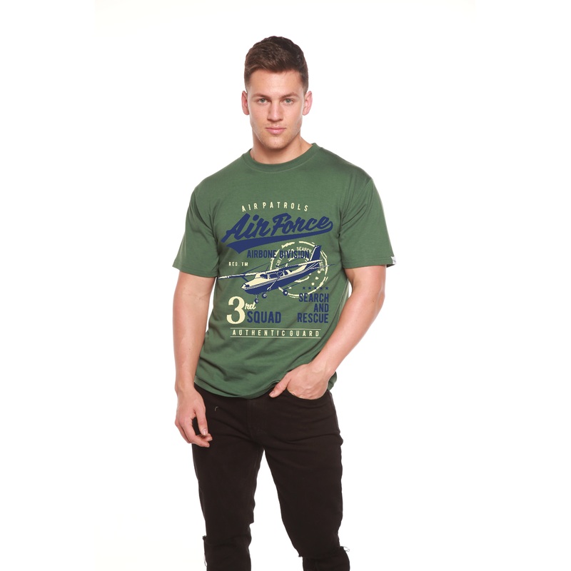 Air Force Men’s Bamboo Viscose/Organic Cotton Short Sleeve Graphic T-Shirt Medium Black