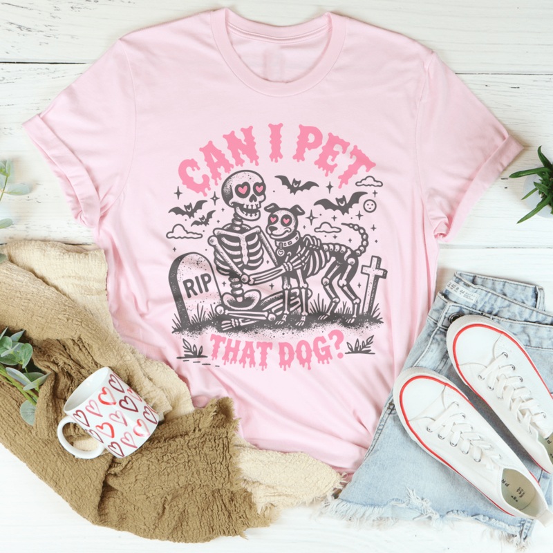 Can I Pet That Dog Tee Black Heather S