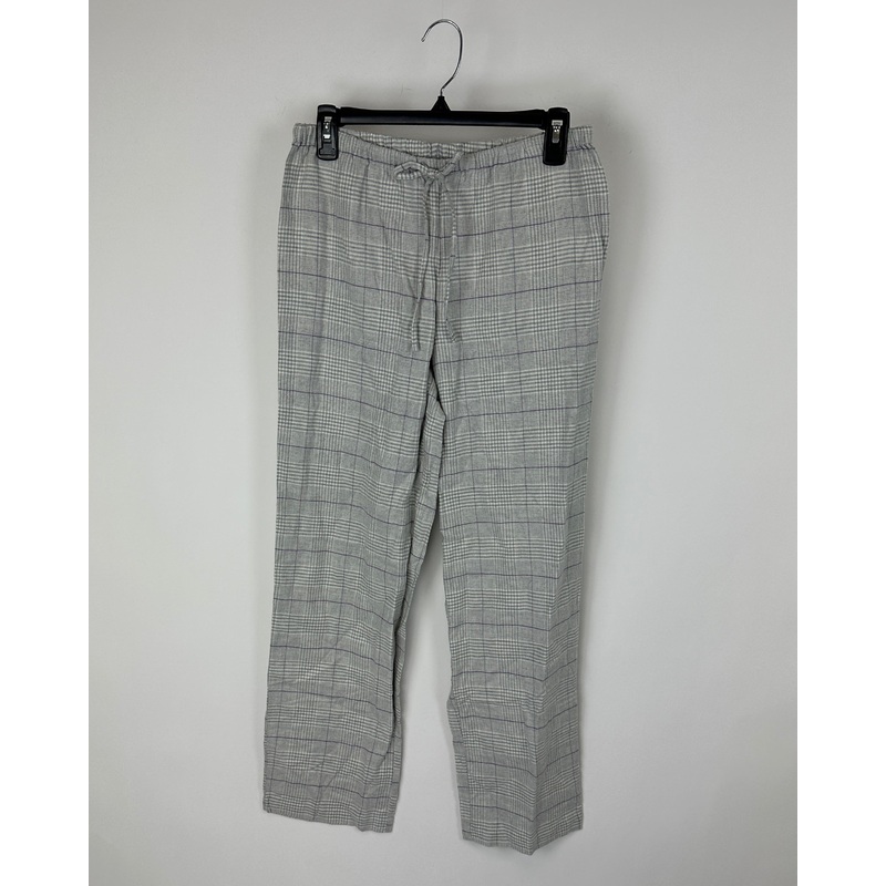 Grey and Purple Plaid Pajama Pants – Small