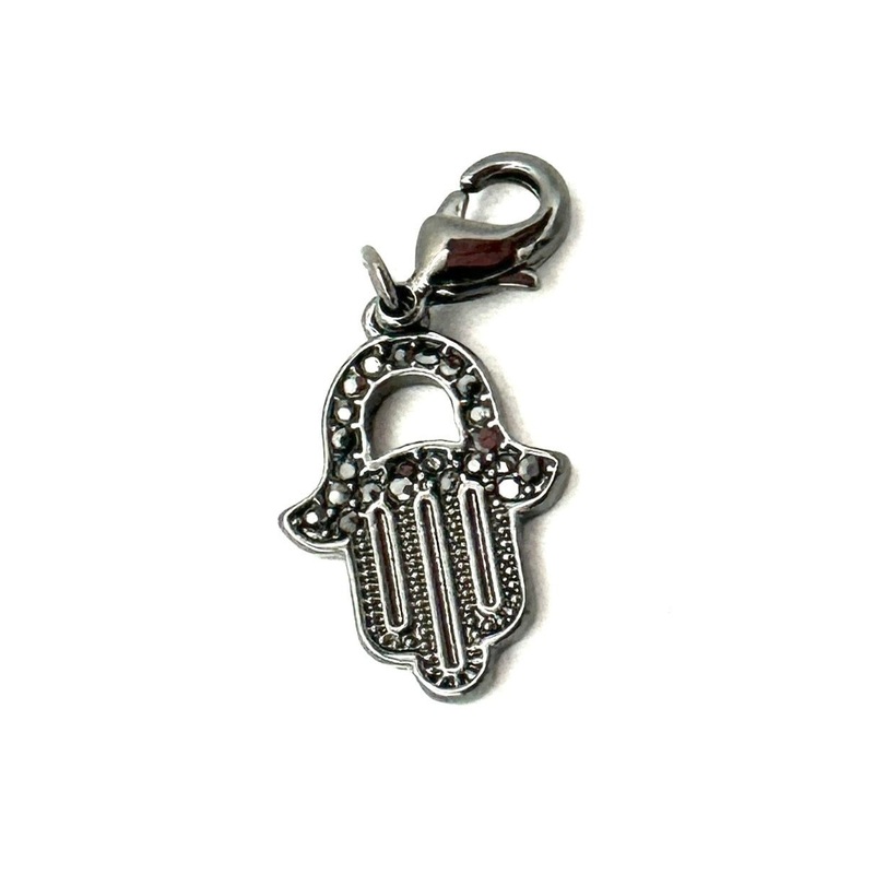 Gunmetal Hand Pendant Charm
