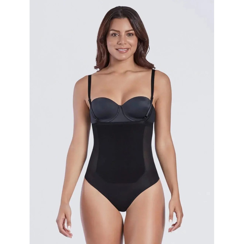 SHAPERLOVE Convertible Strap Thermal Bodysuit Black S