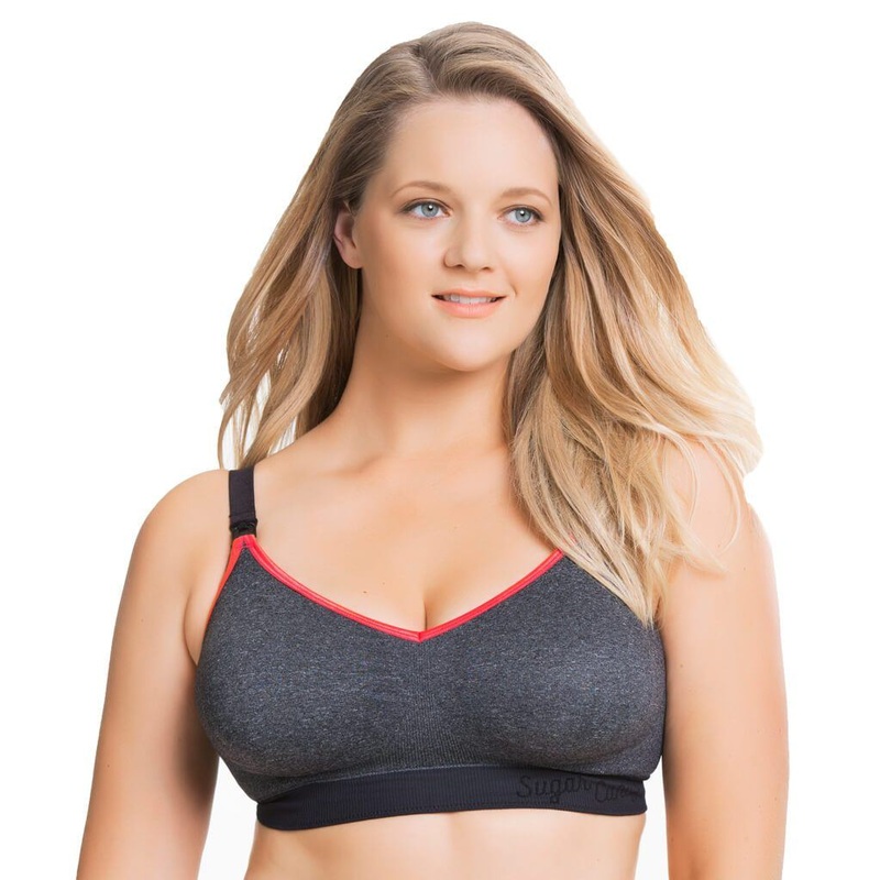 Sugar Candy Crush Fuller Bust Seamless F-HH Cup Wire-free Nursing Bra – Charcoal M