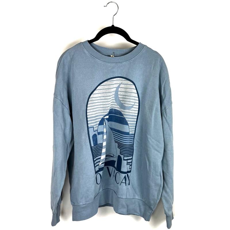 Baby Blue On Vacay Crewneck – Small