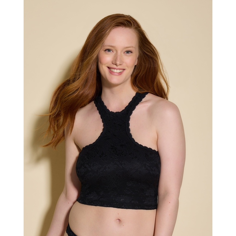 Canotta Cropped Scollo Halter Curvy Nero S