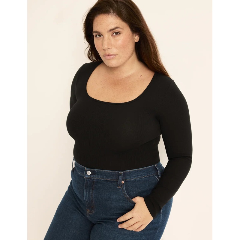 SculptRib Cotton Bodysuit Black XS