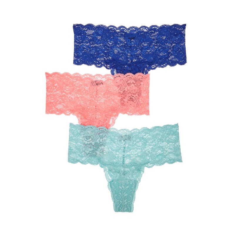 Tanga Comfie, 3Er-Pack Mare Blu Capri Quartz Pink S/M