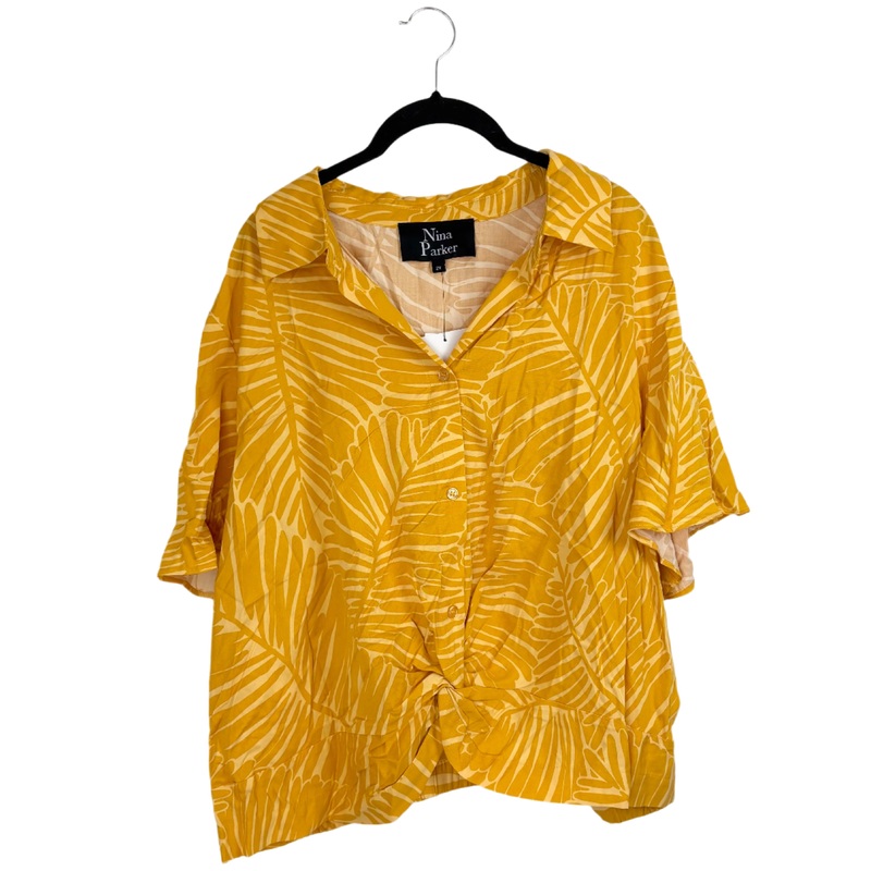 Yellow Palm Leaf Top – Size 2X
